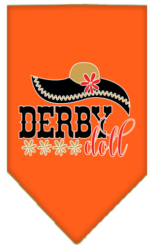 Derby Doll Screen Print Bandana Orange Large